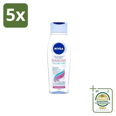 Produktbild von 5 x NIVEA Diamond Volume Care Shampoo - 250 ml - Vorratspackung - 5 Stücke