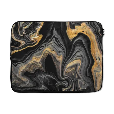 Produktbild von MuchoWow® Laptop Hülle 15 Zoll Marmor - Acryl - Gold - Luxus - Abstrakt Laptoptasche - Laptoptasche - Sleeve - Rundum-Schutz