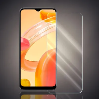 A transparent screen protector is shown next to a smartphone.