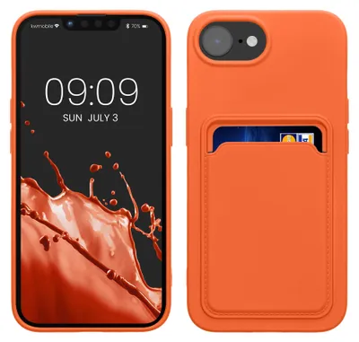 Produktbild von kwmobile Handyhülle für Apple iPhone 17e / iPhone 16e Hülle mit Kartenfach - TPU Case - Kabelloses Laden - Schutzhülle Cover in Orange