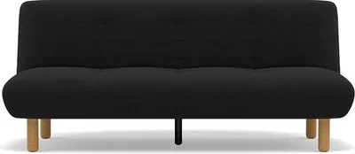 Image de Best Mobilier Soan - Banquette 2 places convertible clic-clac en velours texturé , Noir