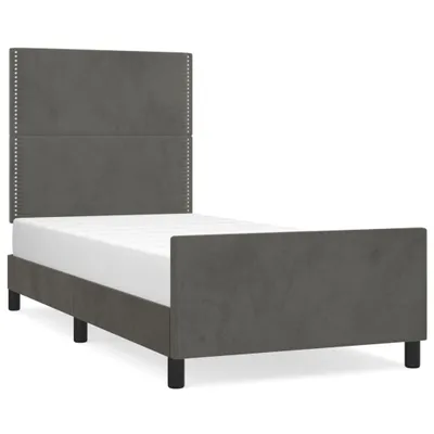 Image de vidaXL Cadre de lit sans matelas gris foncé 90x190 cm velours