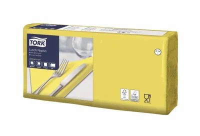 Obrázek produktu pro Ubrousky oběd Tork, žluté, 2 vrstvé, sklad 1/4, 200 ks