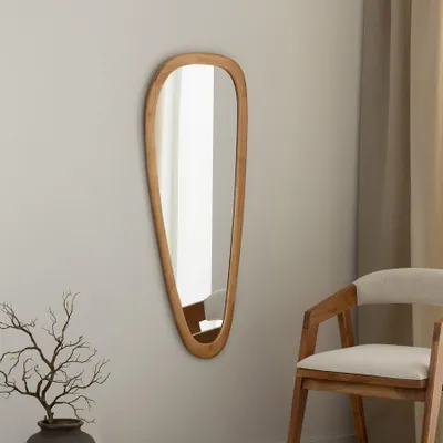 Produktbild von riess-ambiente Massiver Wandspiegel ORGANIC 120cm natur Gummibaumholz oval Eichenholz-Design