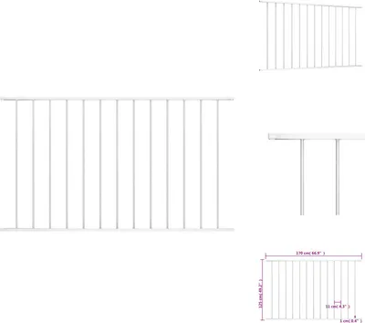 Produktbild von vidaXL Zaunfeld Pulverbeschichteter Stahl 1,7 x 1,25 m Weiß -  Zaunfelder