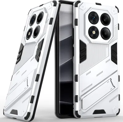 Immagine prodotto di Custodia per Xiaomi Redmi Note 14 Pro 4G Custodia protettiva ibrida in PC TPU antiurto con funzione stand Arancione