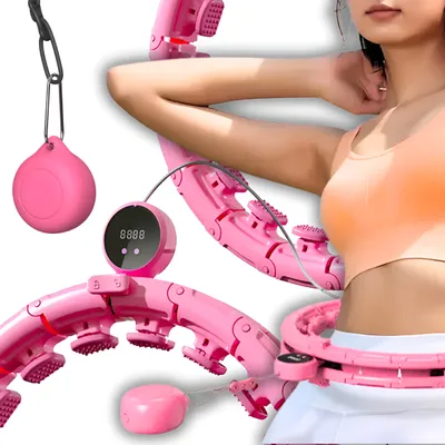 Obrázok produktu pre Inteligentná obruč Hula Hoop so závažím 28 segmentov Nastaviteľná obruč Hula Hoop s počítadlom závaží na chudnutie Tichý brušný tréner Gymnastika