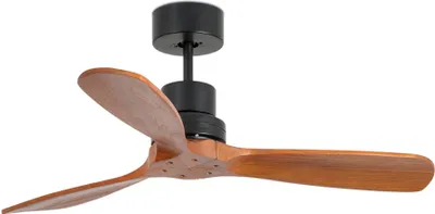 Image de Ventilateur de plafond à basse consommation avec télécommande Mini Lantau Noir / Noyer 107 cm