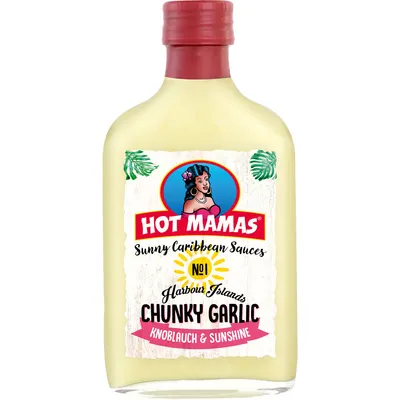 Immagine prodotto di Hot Mamas Sunny Caribbean Chunky Garlic Sauce Knoblauchsoße 195ml