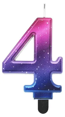 Produktbild von Geburtstagskerze Zahl 4 in Night Sky, 8 cm Höhe