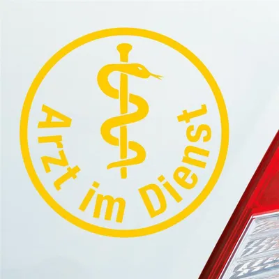 Produktbild von Auto Aufkleber Arzt im Dienst Medizin Rettungsgasse KFZ 10x10 cm Gelb Sticker Heckscheibenaufkleber