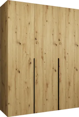 Produktbild von MEBLE KRYSPOL, Kleiderschrank, Schrank 150x202x52, Artisan Eiche, Griff Schwarz