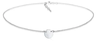 Produktbild von Elli Halskette Damen Geo Plättchen Matt Choker in 925 Sterling Silber