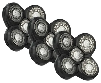 Produktbild von vhbw 3x Scherköpfe Ersatz für Philips RQ12, RQ50, RQ12+, RQ40 für Elektrorasierer, Schwarz
