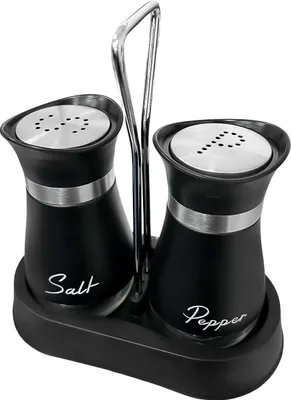 Produktbild von Schwarze Pfefferstreuer Set - Edelstahl und Glas - 1 Stück
