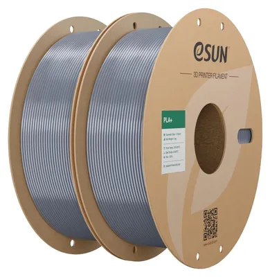 Image de Filament eSUN PLA+, 1,75 mm, argent, 2 kg