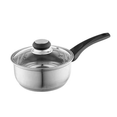 Immagine prodotto di Casseruola in acciaio Emilio da 16 cm con coperchio e manico, 1,2 l