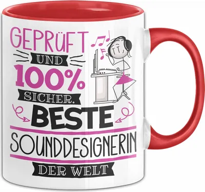 Produktbild von Sounddesignerin Geschenk Becher Tasse Gott Schuf Alle Menschen Gleich Nur Die Besten Durfeten Sounddesignerin Werden Geschenkidee Lustig (Rot)