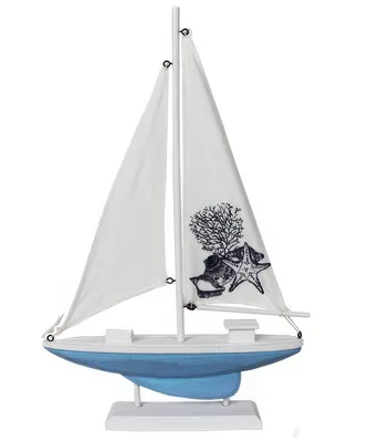 Produktbild von Deko Segelboot Boot Schiff Holz/Stoff Marintime