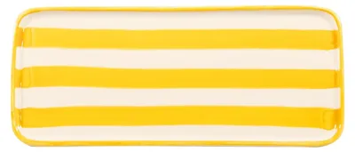 Immagine prodotto di Lido Set 2 Piatti Rettangolari Serie Righe in Vetroceramica Artigianale Colore Giallo Design Italy Eleganti e Versatili per la Tavola