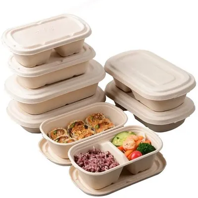 Immagine prodotto di Contenitori per il pranzo in plastica biodegradabili, adatti al microonde e compostabili, 700 ml, 50 pezzi