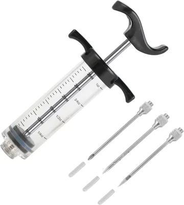 Image de Injecteur pour viande - 30 ml - Acier inoxydable - Rouge