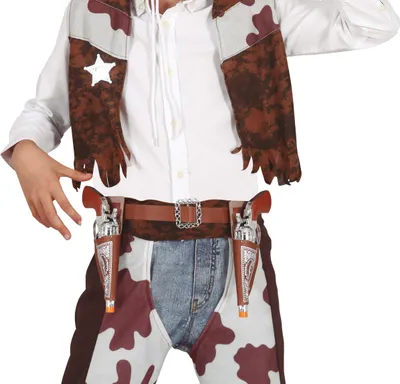 Produktbild von Cowboy Sheriff Karnevalszubehör Pistolen Holster Set Sheriffstern Wildwest, Farbe: Braun