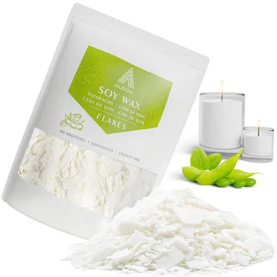 Produktbild von Sojawachs natürliche Sojawachsflocken 1 kg, biologisch abbaubar, für Kerzenherstellung