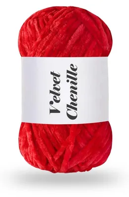 Zdjęcie produktu dla Nici Chenille, 100g, aksamitnie miękkie, idealne do szydełkowania i robienia na drutach