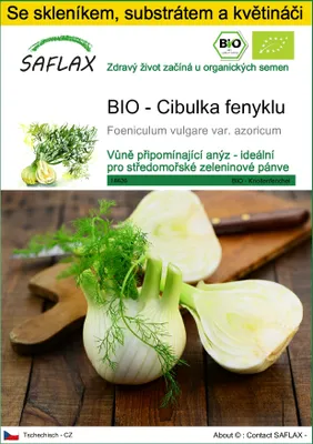 Obrázek produktu pro SAFLAX Kultivační sada - BIO - Cibulka fenyklu - Foeniculum vulgare var. azoricum - 100 Semena - S mini skleníkem, pěstebním substrátem a 2 květináči