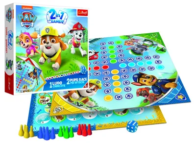 Produktbild von Paw Patrol 2in1 Spiel Chinesisches Hunderennen Trefl 01896