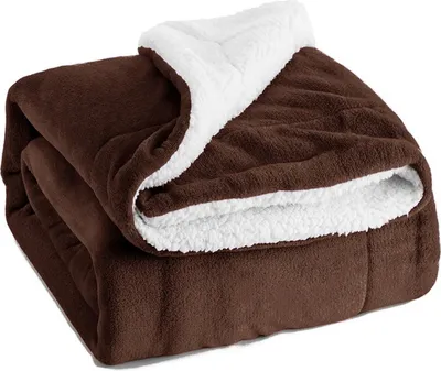 Produktbild von 150x200cm Kuscheldecke, weiche flauschige dicke Decken, Mikrofaser Plüschdecke für Bett, Couch, Braun