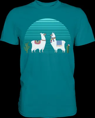Produktbild von Lama Kaktus Shirt Sukkulenten Lamas – Diva Blue / L