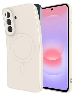 Image de Cazy Coque compatible avec Samsung Galaxy A37 Coque compatible avec MagSafe – Color Backcover – Ivoire