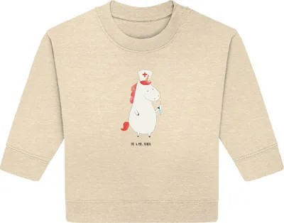 Produktbild von Mr. & Mrs. Panda Organic Baby Pullover Einhorn Krankenschwester 12. - 18. Monat - Natural Raw - Geschenk, Krankenpflegerin, Bullover, Krankenpfleger, Krankenhaus, Unicorn