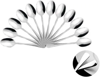 Produktbild von Ibenzoa® 12er-Set Kaffeelöffel aus Edelstahl, hochglanzpoliert – 12,5 x 2,6 cm, spülmaschinenfest, für Kaffee und Desserts