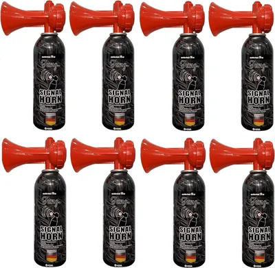 Produktbild von JUNG Signalpfeife Air Horn 8er Set Druckluftfanfare 400ml Signalhorn Fanfare Fan Artikel, (Deutschland Fussball WM 2026,, Fanartikel Frauen & Männer)