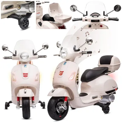 Image de Vespa scooter électrique dès 3 ans Véhicule électrique enfant scooter valise blanc Sun Baby
