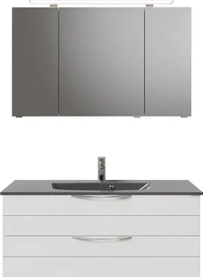 Produktbild von PELIPAL Serie 6025 SET-045-106 Block bestehend aus: Waschtisch, Waschtischunterschrank, Spiegelschrank  / 117cm