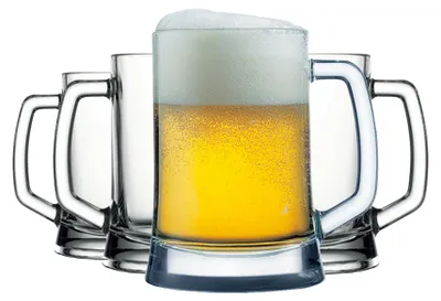 Produktbild von Pasabahce Pub Bierglas 500 ml – Klares Glas mit Henkel, 4er Set