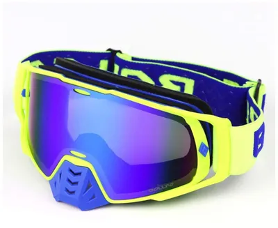 Produktbild von Motorbrille – Anti-Beschlag- und UV-Schutz – Grün mit blauer Linse