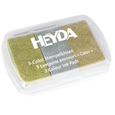 Produktbild von HEYDA Stempelkissen 3 Color gold/silber/kupfer
