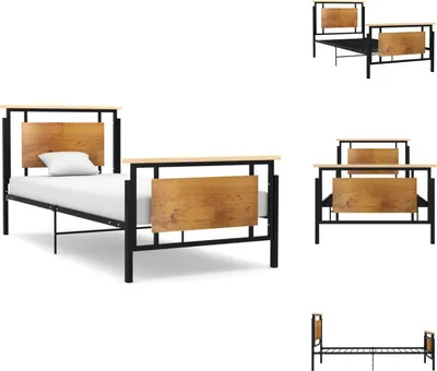 Image de vidaXL Cadre de lit métallique 100x200 cm - Lits et sommiers à lattes