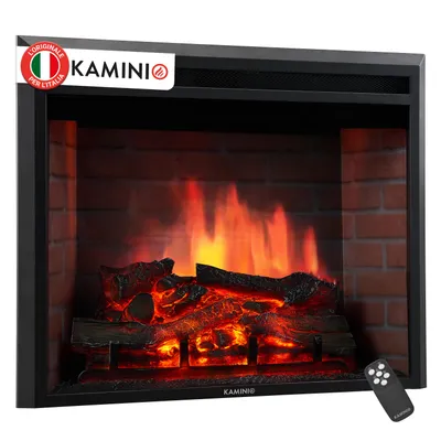 Immagine prodotto di KAMINIO Camino elettrico LUCA - Camino elettrico a incasso con riscaldamento, effetto fiamma 3D, 12 colori di fiamma, telecomando - 23 pollici