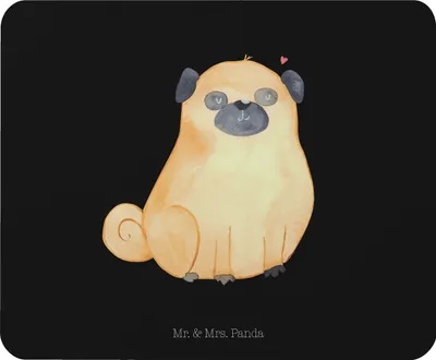 Produktbild von Mr. & Mrs. Panda Mouse Pad Mops - Schwarz - Geschenk, Sprüche, Hund, Liebe, mousematte, laptop mousepad, Vierbeiner, Knuffig, mauspad