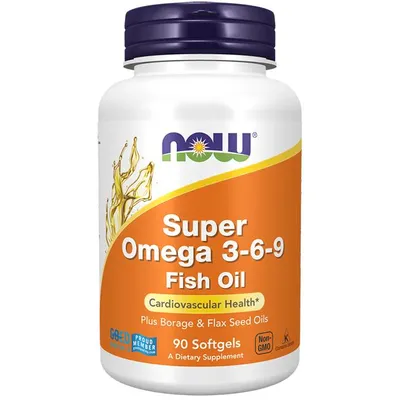 Produktbild von Super Omega 3-6-9 90 Weichkapseln Now Foods