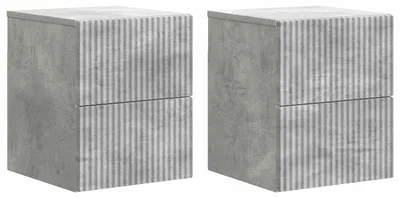 Produktbild von Wandmontierter Nachttisch 2 Stk. Betongrau 33 x 34,5 x 40 cm