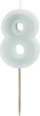 Image de Bougie d'anniversaire numéro 8, menthe claire, 6 cm
