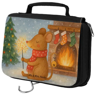 Produktbild von Mr. & Mrs. Panda kosmetiktäschchen Maus Weihnachten Design - Weiß - Geschenk, Make-Up Tasche, Kulturbeutel, beautycase, Weihnachtswunder, Kosmetiktasche, Weihnachtsmotiv