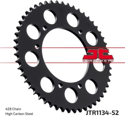 Produktbild von Kettenrad 52 Zähne Teilung 428 Typ JTR1134 SCHWARZ für Derbi Mulhacen 125 / Senda 125 SM R Baja